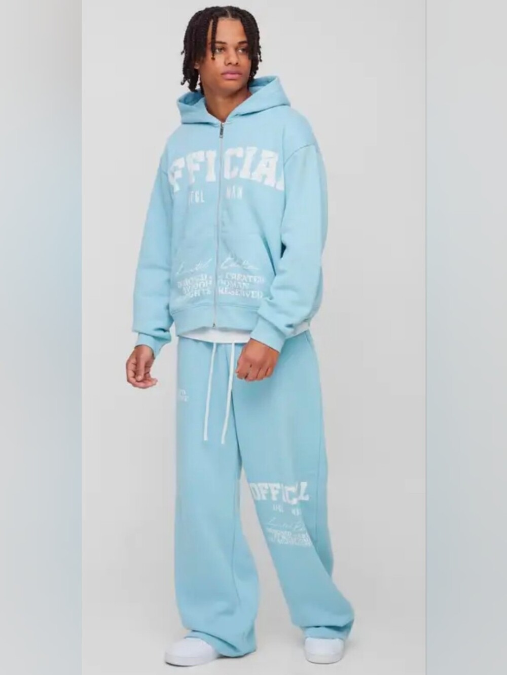 Light Blue Men Relaxed Sweatpants